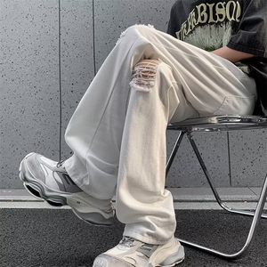 破洞牛仔裤男士韩版潮流高街帅气百搭夏季透气2024长裤RK1855-P39图片