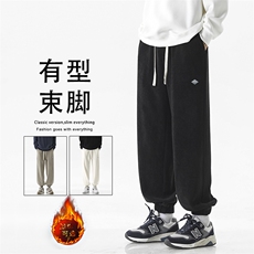 美式休闲垂顺加绒抽绳束脚裤百搭拖地裤X1892-特批45加绒特批55，男装休闲裤，星座718