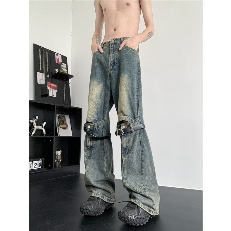 青春流行ins男直筒水洗牛仔裤 Y9067 P55图片