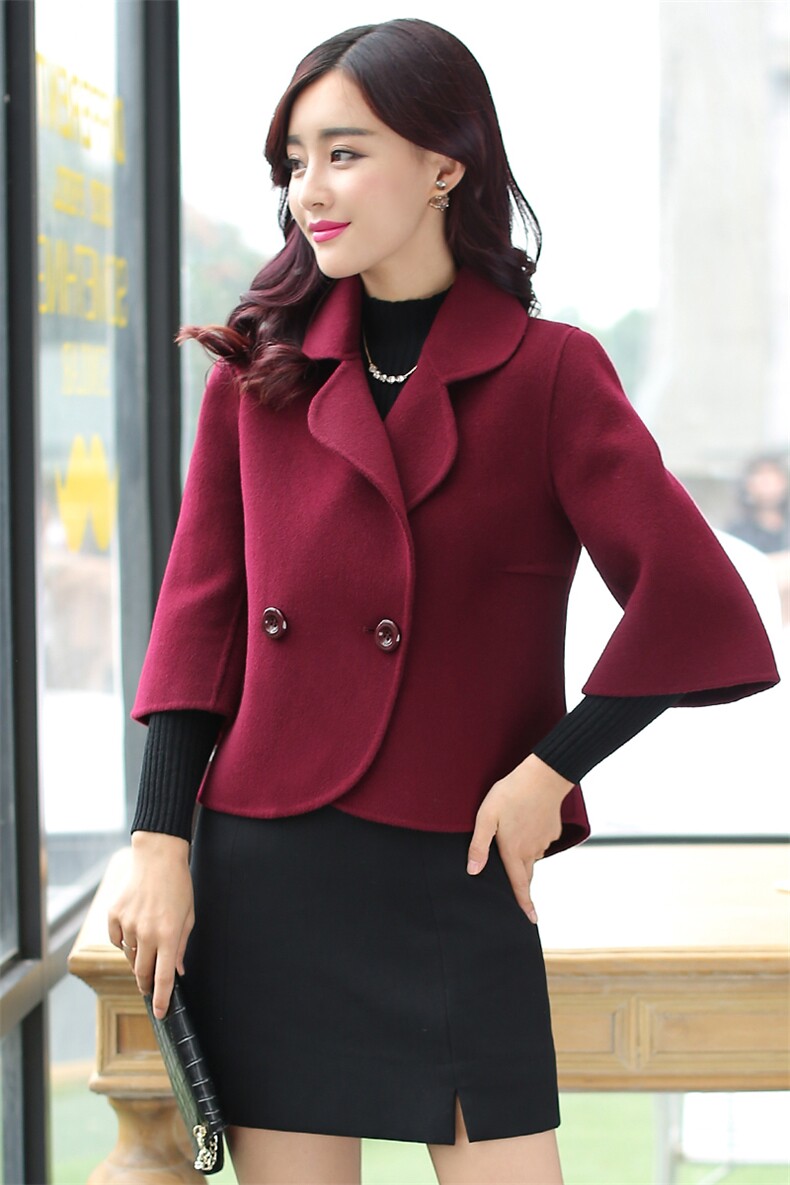 2025新款春秋装韩版宽松毛呢外套女短款小个子时尚休闲呢子大衣，女装毛呢外套，芷墨服饰