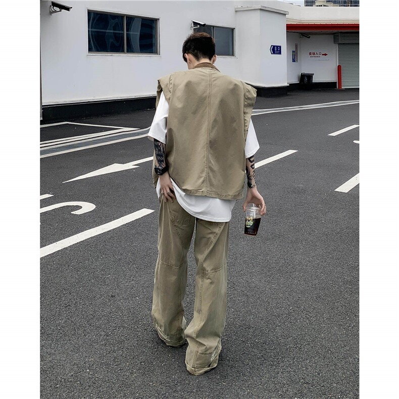 美式潮牌复古牛仔马甲男生廓形设计坎肩马甲宽松外套J70033-p63,男装背心/马甲,星座1008