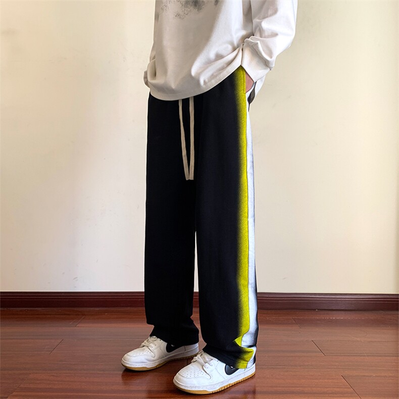 2026春季潮流宽松直筒卫裤侧面喷胶印花运动裤XZ211-1-K2302-P55,男装休闲裤,星座211-1