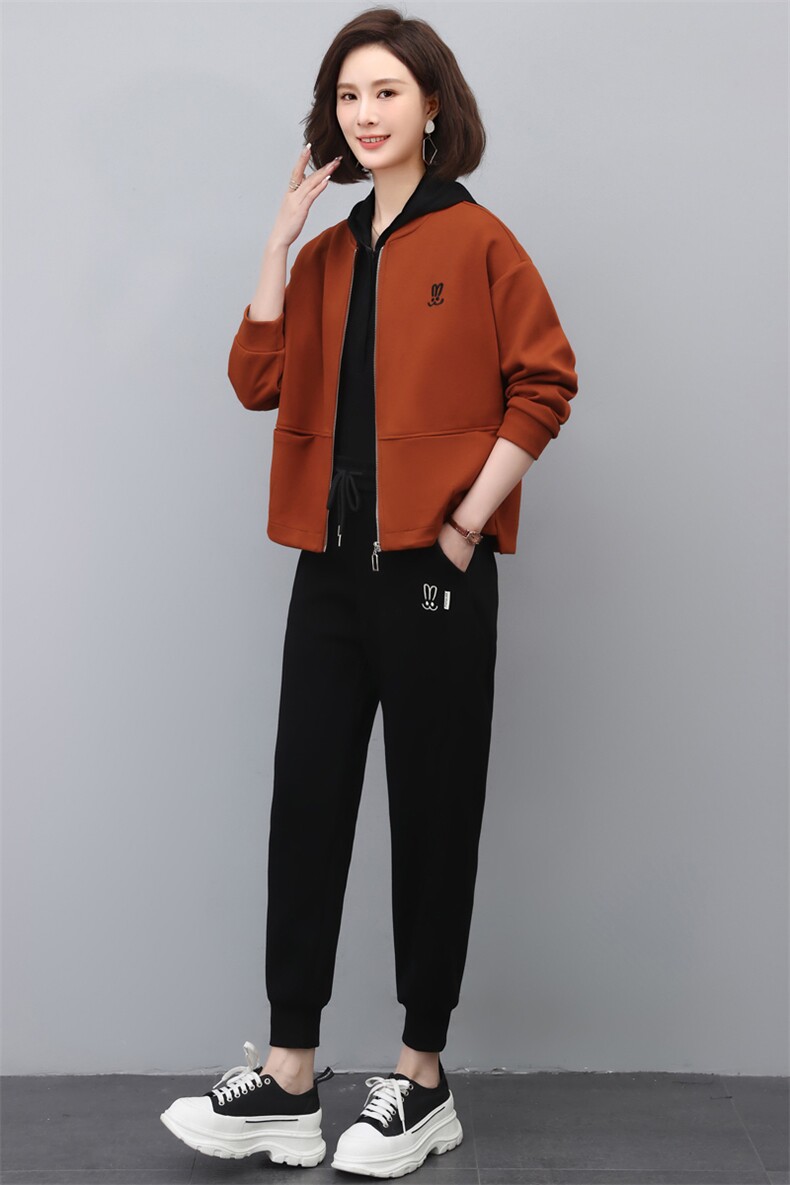 2023年春季新款时尚套装女气质减龄两件套装韩版休闲连帽卫衣外套,女装套装/套裙,简韵佳