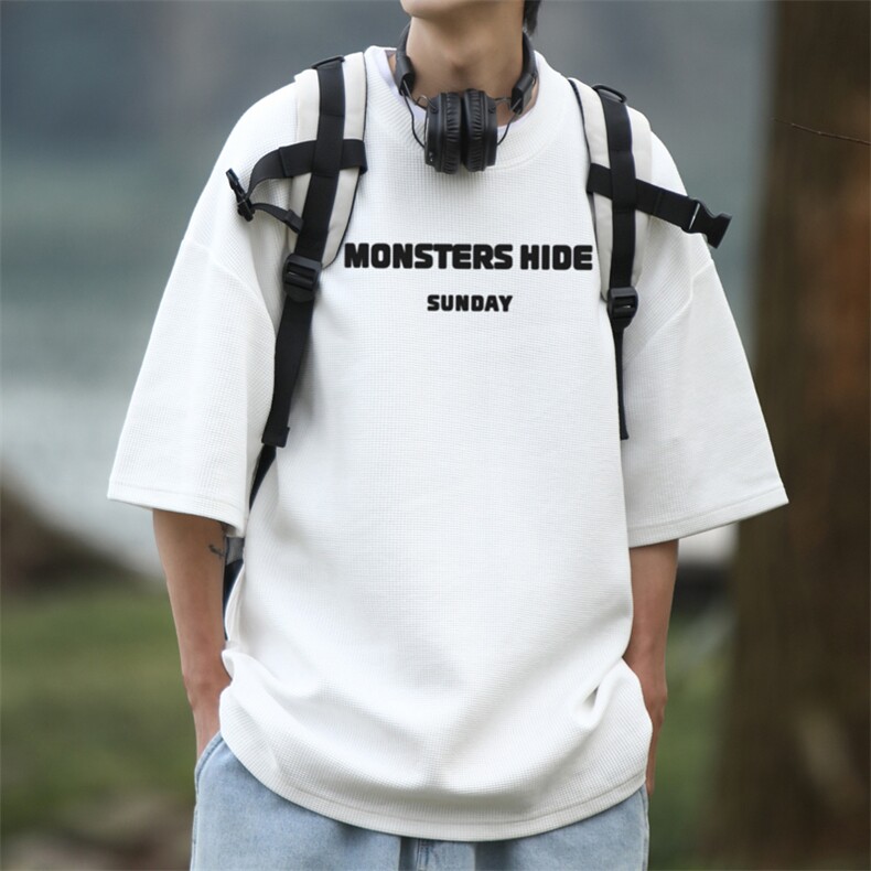 华夫格！港风华夫格短袖T恤男士半袖男五分袖体恤衫男HT105-P25,男装T恤,电商B367