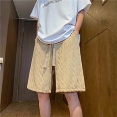 夏季冰丝褶皱肌理感潮牌宽松大码运动休闲短裤FSDK2402P35控48，男装牛仔裤，电商B219B