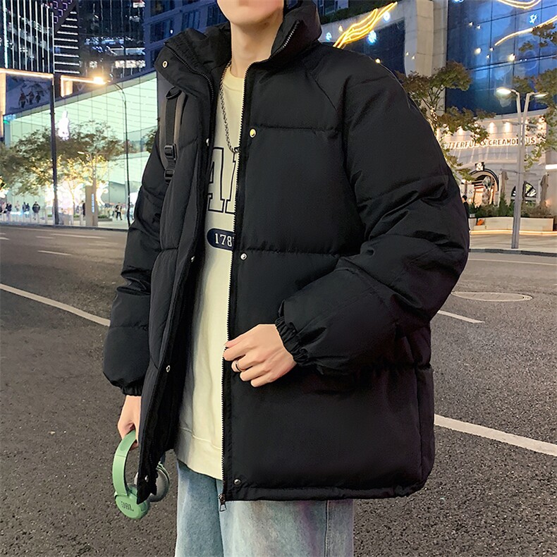 冬季立领加厚纯色棉衣男青年男士棉服潮棉袄情侣A266-MF365-P45图片