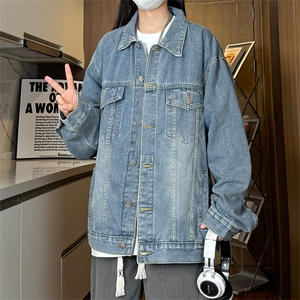 现货 55.6棉34.3聚酯纤维10.1粘纤男女牛仔夹克外套潮 NCF66-P80图片
