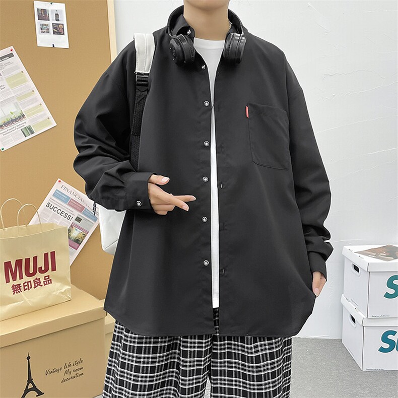 精品ins青少年休闲长袖宽松外套大码印花T恤衬衫A012/2280TP30,男装T恤,电商A012