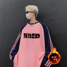 抖音得物供货提供视频秋冬重磅美式宽松织带圆领卫衣0713，男装卫衣，电商A486
