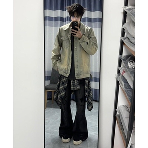 破洞牛仔外套男春秋款潮牌痞帅夹克美式复古潮流炸街N1223/P65图片
