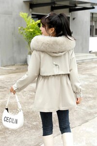 大毛领连帽派克服图片