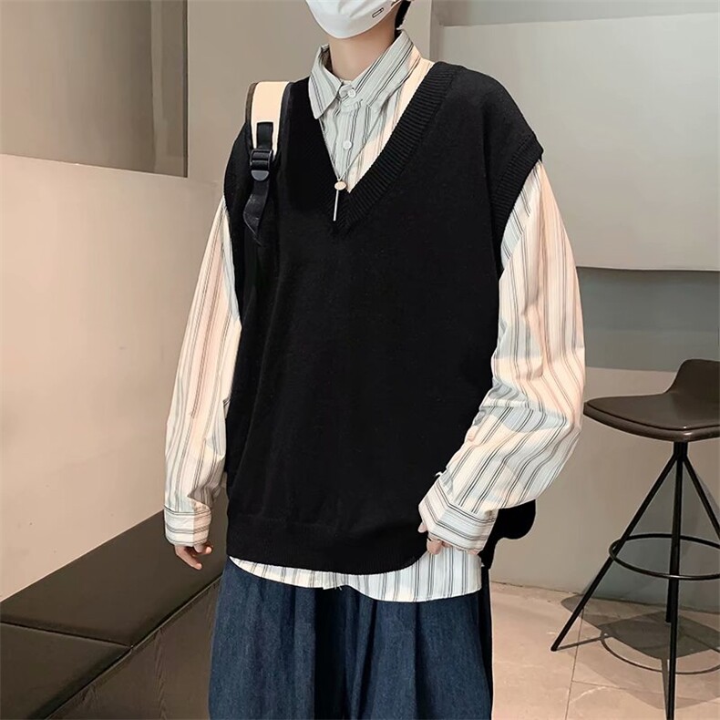 纯色马甲潮情侣装坎肩上衣外套春秋款潮流韩版针织背心M504-P25,男装针织衫/毛衣,星座512-2