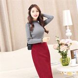 中裙拉链包臀裙时尚百搭中腰半身裙2020年冬季，女装半身裙，婵米儿