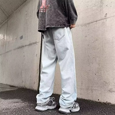 1506-1/KK2261/P37个性字母牛仔裤嘻哈ins潮高街潮流痞帅长裤男，男装牛仔裤，星座1506-1
