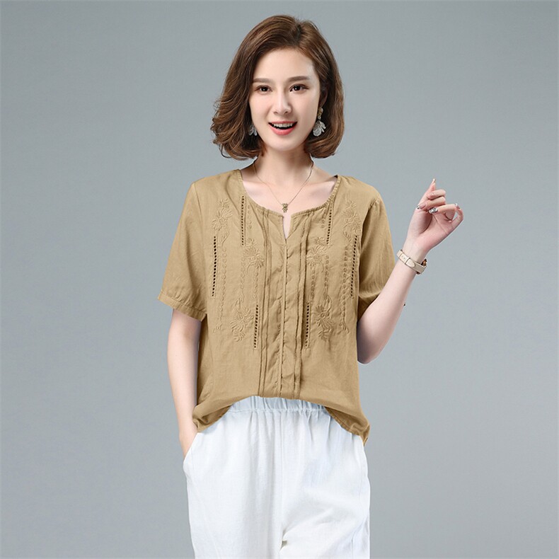 2021夏季新款时尚休闲百搭气质圆领宽松舒适T恤,女装T恤,小林双子