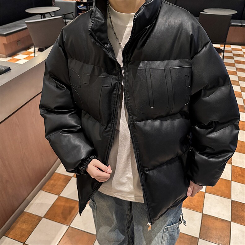 冬季立领pu皮衣羽绒棉服男外套M2881钢印P85直播,男装皮衣,星座1904A