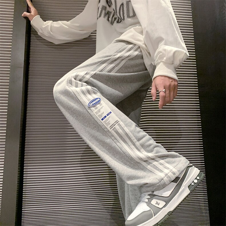 2025春季青少年纯棉休闲潮牌条纹运动裤子XZ301b-2-CK627特P35,男装休闲裤,星座301B-2（原A443-1）