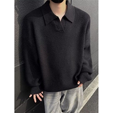 秋冬新款韩系polo针织毛衣男慵懒感简约休闲宽松上衣MY197，男装针织衫/毛衣，星座1116A（原606A-3）