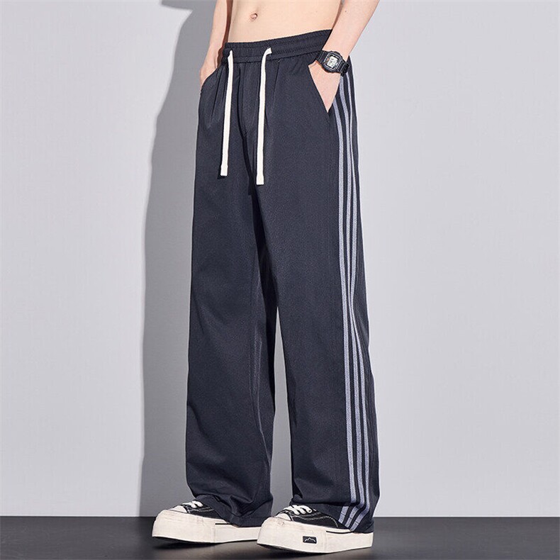三条杠休闲裤男夏季薄款美式潮牌宽松百搭直筒运动长裤Z2534-P35,女装休闲裤,星座509