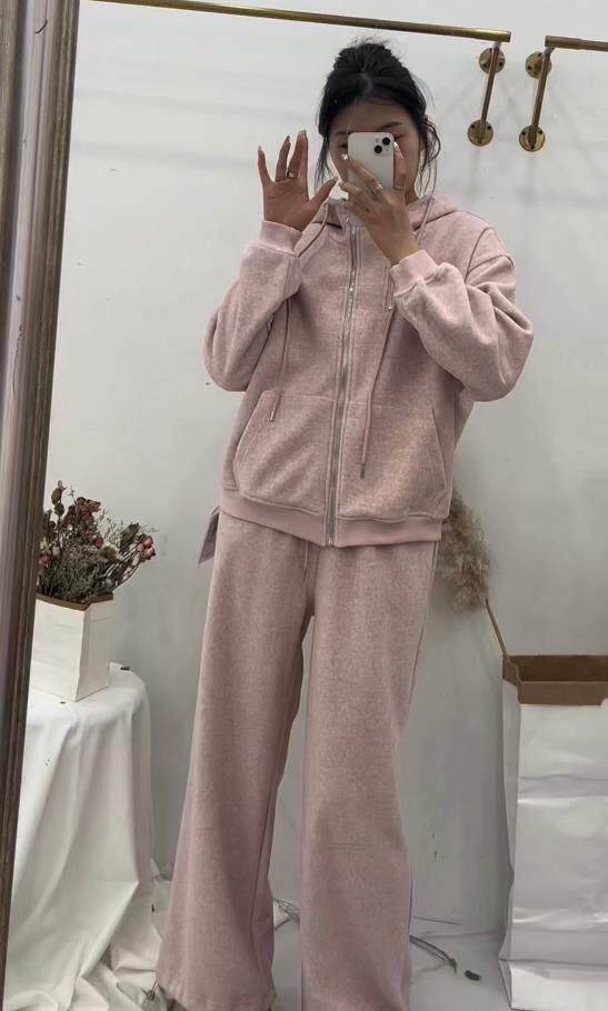 现货，双拉链连帽套装，女装职业装，淳沐