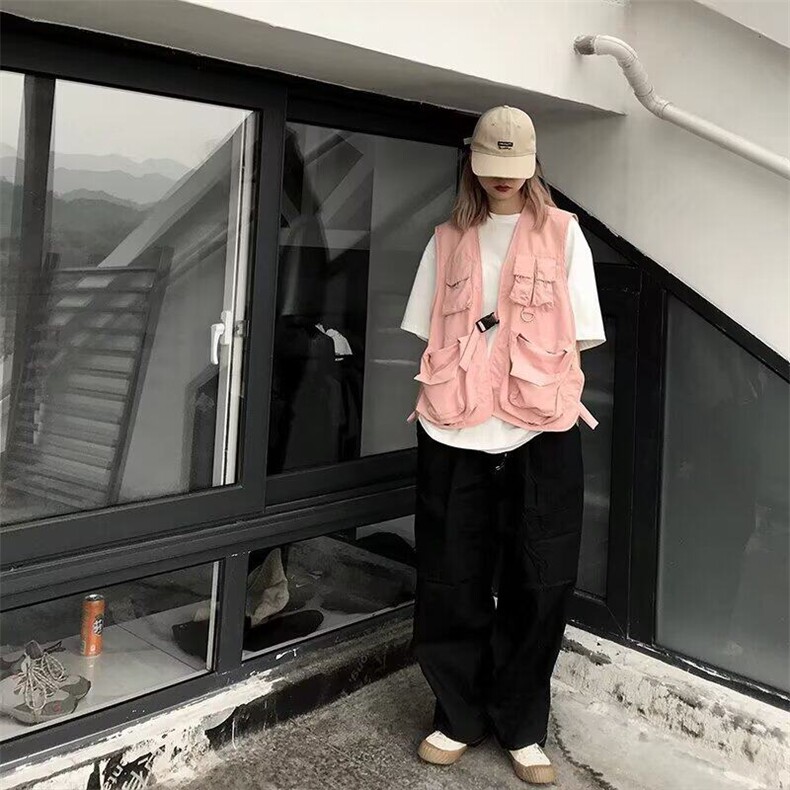 美式复古多口袋工装马甲男女款春夏无袖坎肩户外摄影背心百搭外套,男装背心/马甲,星座601-1