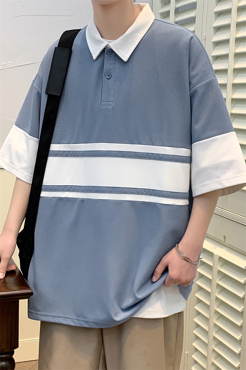 2024夏装青少年百搭条纹半袖时尚潮牌短袖T恤男女627-P35控价58,男装T恤,电商A441-1