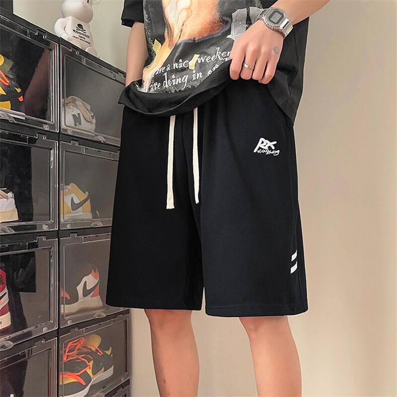 D08-1-P50短裤夏季男士百搭薄款潮牌宽松休闲裤运动五分中裤子,男装牛仔裤,星座603-2