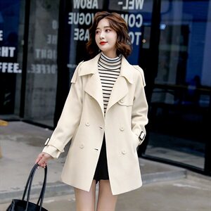 2020冬季新款简约时尚优雅气质系带翻领毛呢外套图片