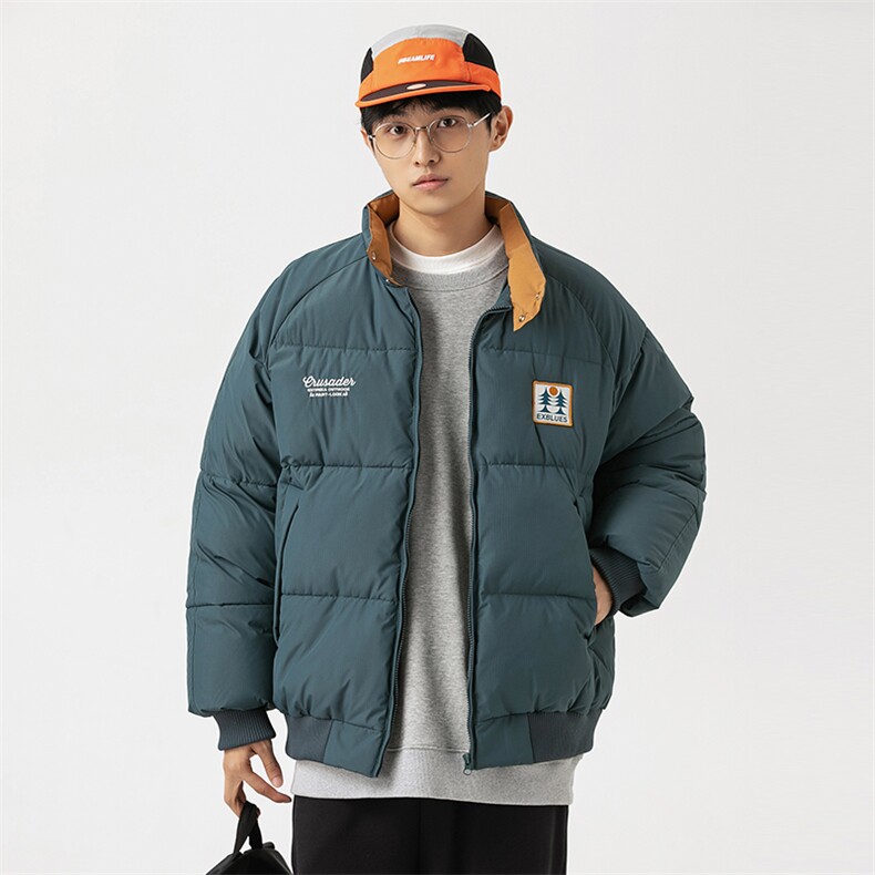 2026冬季新款男日系潮牌纯色刺绣宽松休闲棉服加厚外套MY376-F146图片