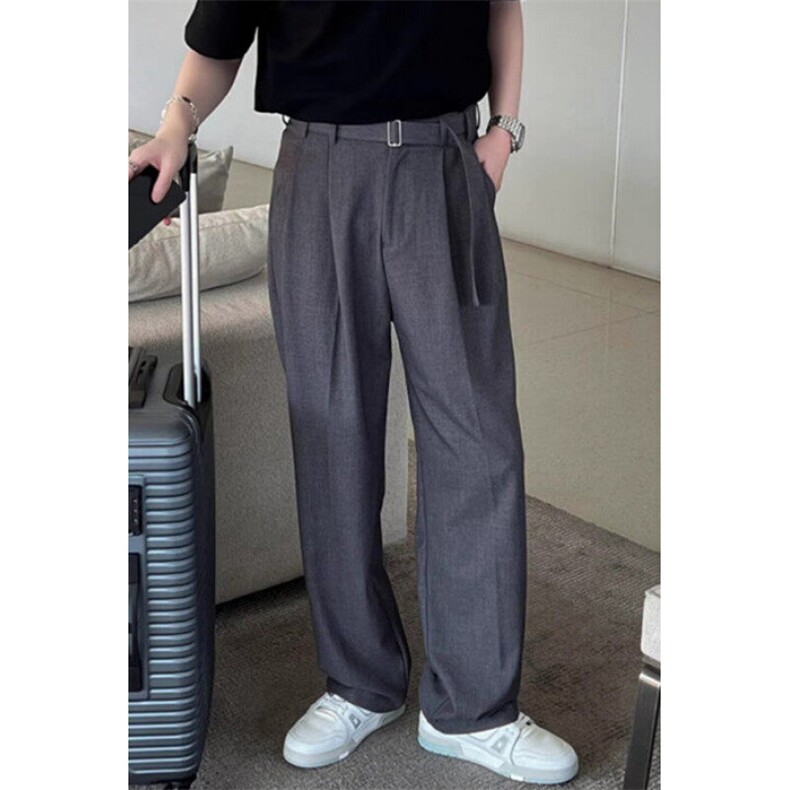 高腰西装裤显瘦男女春秋季宽松直筒阔腿裤垂感拖地长裤子K20,男装休闲裤,星座1116A（原606A-3）