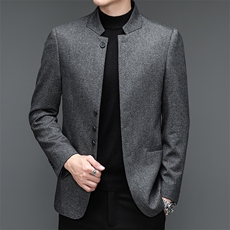 Y666钱塘2020-2秋冬季新款商务休闲男士立领西装外套潮流西服P150，男装西服，钱塘207-2