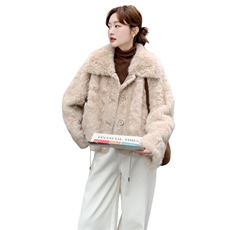 2025冬季新款韩系环保貂狐毛皮毛一体外套2B138-801-P190-K280，女装短外套，2B138