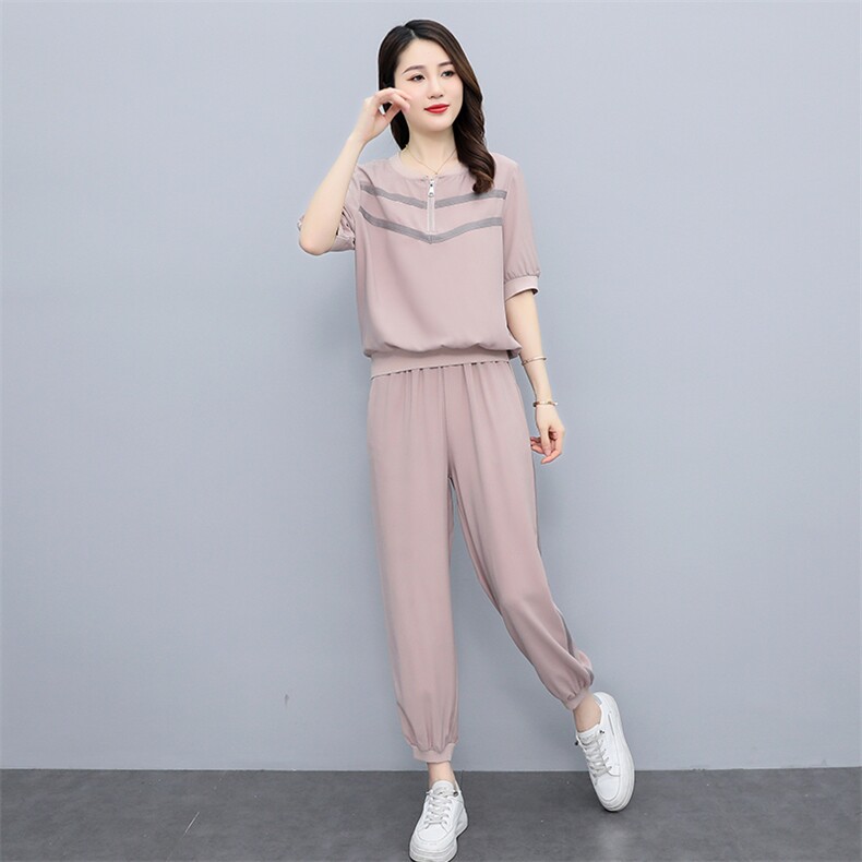 运动女夏季2025新款夏装中年妈妈品牌时尚洋气短袖气质，女装运动套装，凯瑟曼