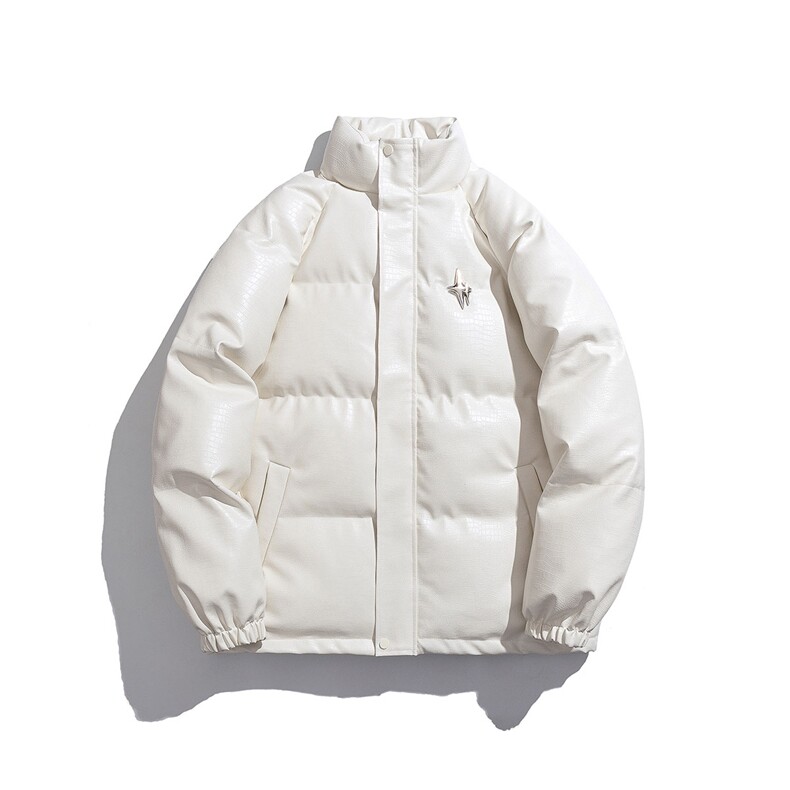 白底鳄鱼纹可拆卸双四角芒星胸针设计休闲棉衣男MY77734P128控168，男装棉衣，星座227-7