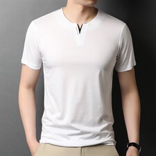 新款透气短袖T恤男夏季爸爸装polo丝光棉男士中年休闲无痕半袖P85，男装T恤，钱塘6003A(原)4033A
