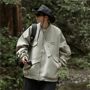 棒球服男春秋美式高街飞行员夹克高级感帅宽松工装夹克W5246-P61图片