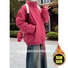 现货5W件冬季三防美式高街雪山立领冲锋衣棉衣男女棉服厚夹克外套，男装夹克，电商A486-1