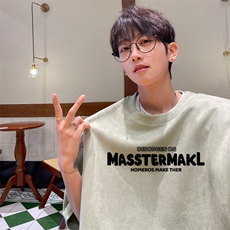藏青色麂皮绒320g重磅t恤美式复古短袖男夏季潮牌oversize七分袖，男装T恤，电商B367