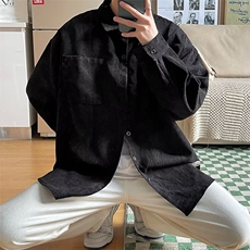 春秋灯芯绒衬衫男长袖休闲宽松港风日系韩版潮流百搭帅气外套C070，男装衬衫，星座601-2