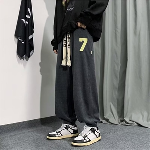 美式潮牌裤子男加绒加厚宽松垂感运动卫裤大码束脚休闲裤 K439图片