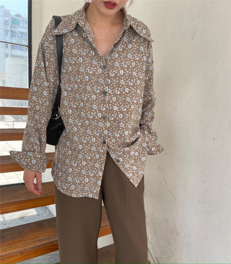 现货，秋季港风碎花衬衣，其它，YEAXIU(6F)