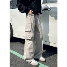 07秋冬季新款多口袋宽松直筒裤水洗工装裤XZ211-1-K2464-P65，男装工装外套，星座211-1