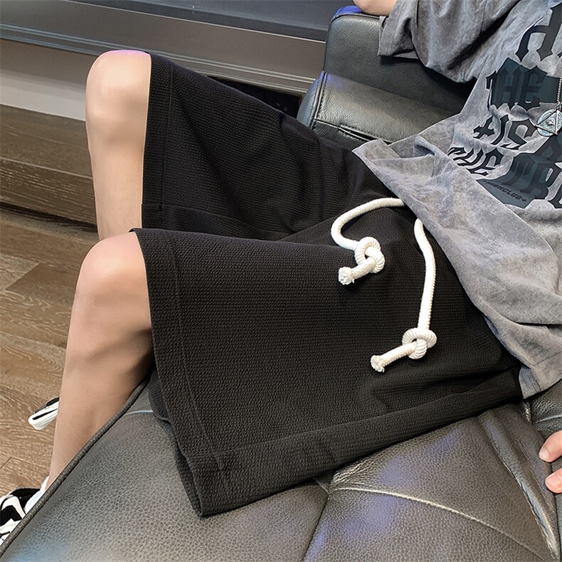 夏冰丝短裤男设计感美式篮球宽松抽绳休闲五分裤XZ514-2-1528-P38,男装牛仔裤,星座514-2(原B239)