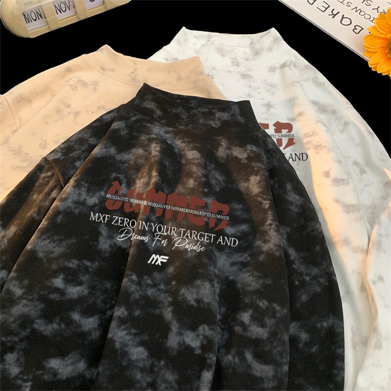 260克重磅扎染德绒半高领打底衫【有货】C403A-DR25202ZR-P25,男装T恤,电商C403A