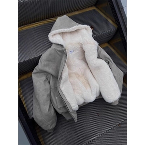【有货】大理石座山雕外套仿水貂毛加绒加厚帆布棉服 MY266特P138图片