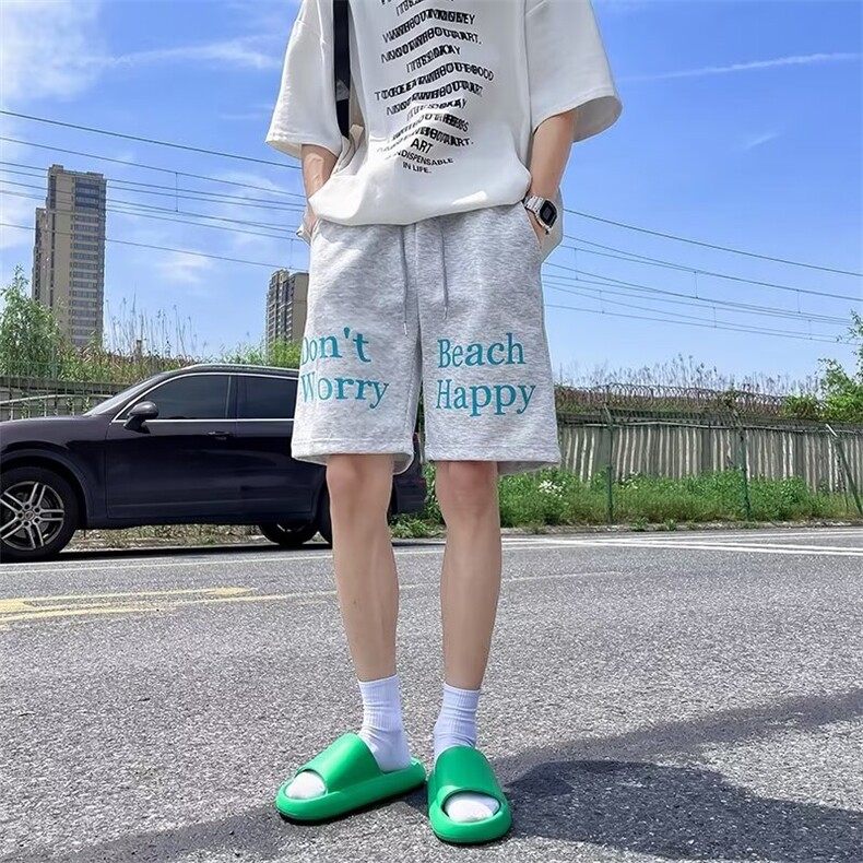 休闲短裤男士韩版潮流高街帅字母印花2024夏季ins五分裤K5316-P28,男装牛仔裤,星座412-3