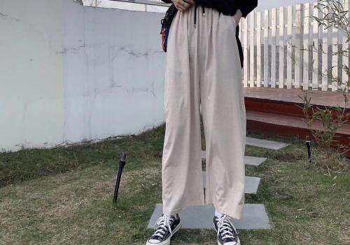 夏季宽松阔腿卫裤，女装休闲裤，HV7ING