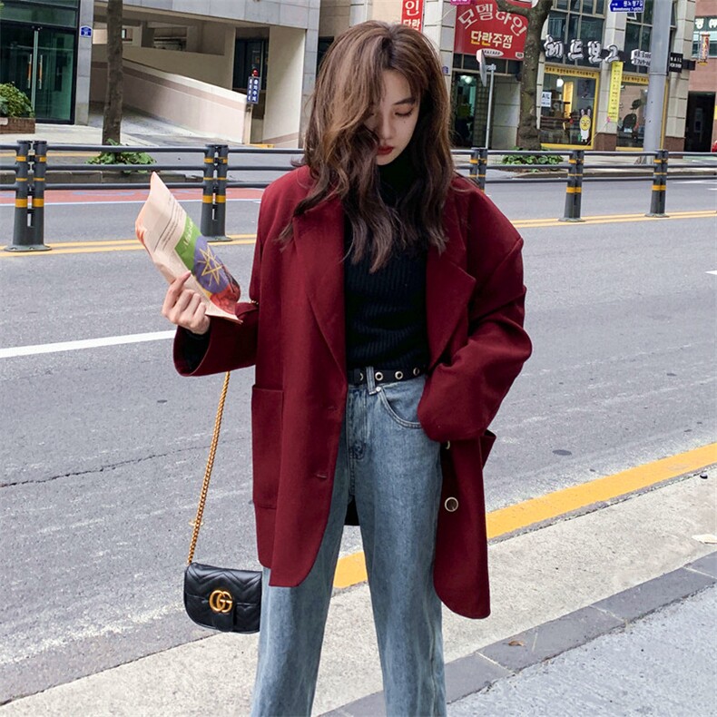冬装新款加厚BF风西装羊羔毛外套浙宝012,女装西装,金十上
