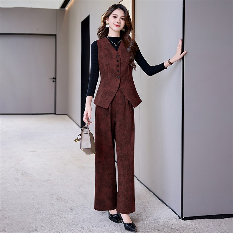 马甲阔腿裤套装女2025新款御姐风高级感入春搭配一整套,女装套装/套裙,卡杰菲