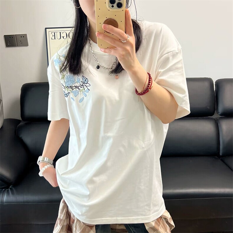万针全刺绣解构设计260克重磅双纱纯棉高品质美式高街短袖T恤特35,男装T恤,电商A486